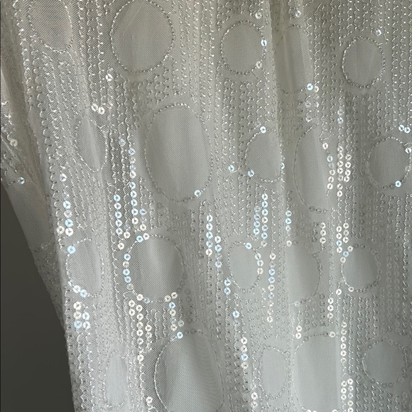 Eva Franco Anthropologie Embroidered & Sequin White Sheer Women's Top | Small - Picture 4 of 4